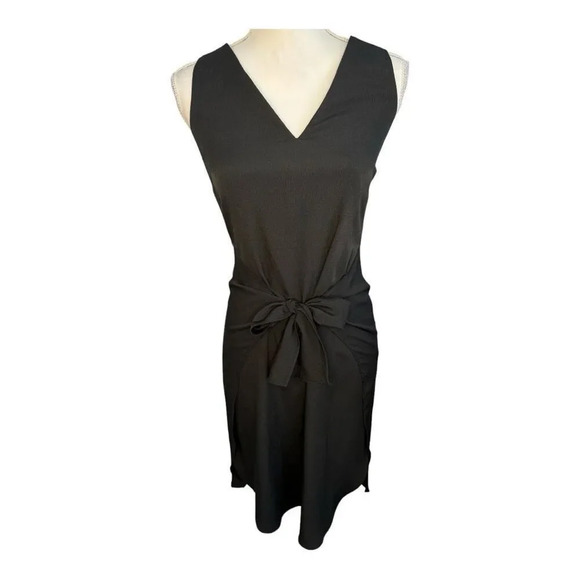 Bar III Women’s Size XS Black Tie Front V-Neck‎ Shift Dress - Picture 1 of 6